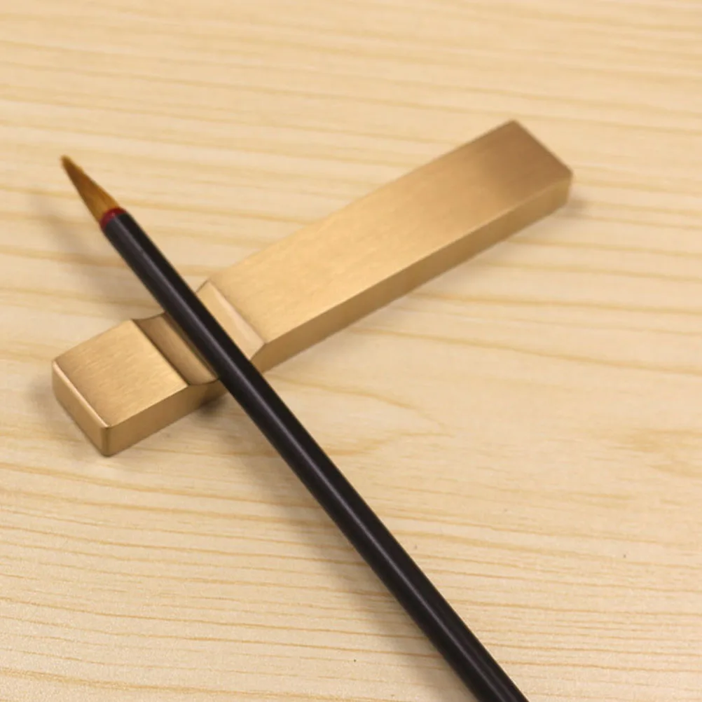 

Pen Holder Ruler Calligraphy Brush Stand Chinese Rest Brass Penholder Fine Craftsmanship