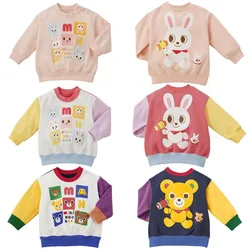 New Boy Hoodies Autumn Clothes for Boys  Cartoon Letter Color Blocked Hoodie Baby Girl Sweatshirt Kids Clothes Girls Pullovers