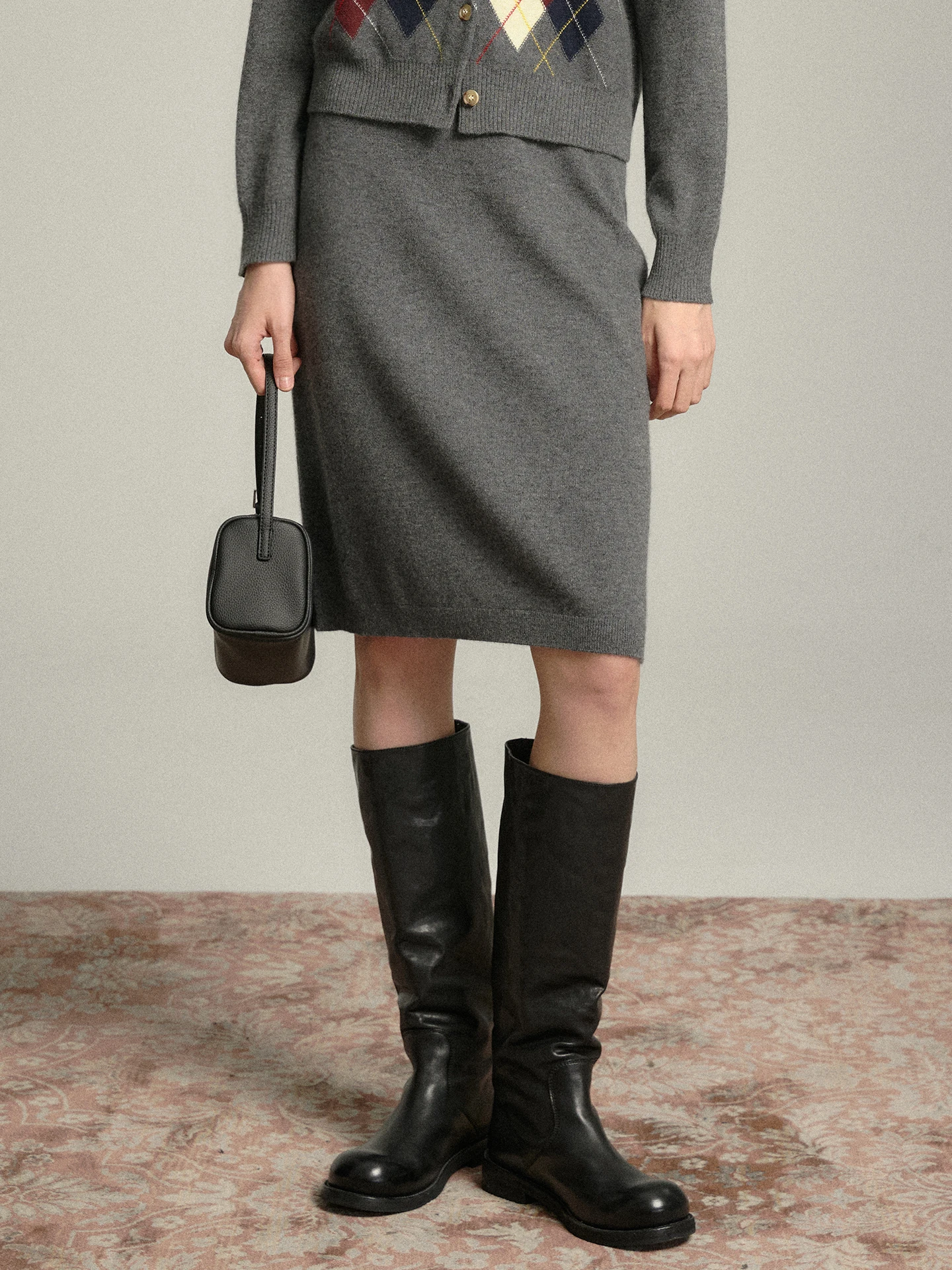 

FreMoi Мериносовая шерсть Camere для похудения, закрывающая бедра, прямой крой, универсальная умная трикотажная юбка с высокой талией, H-образная форма