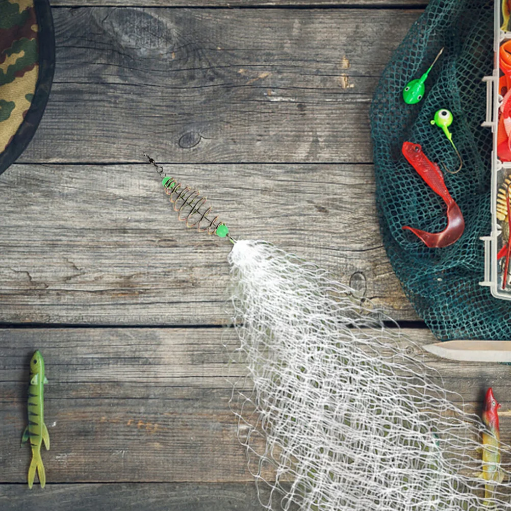 

5Pcs Foldable Fishing Trap Net Nylon Iron Mesh Lightweight Portable for Lakes Rivers Oceans Fish Catching Net Mesh Fishing Cage