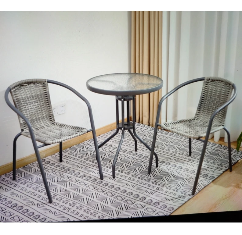 

Hot Sale Acapulco Bistro Set for Outdoor Use Hand Waved PE Rattan Cafe Table and Chairs Modern Design for Garden Restaurant