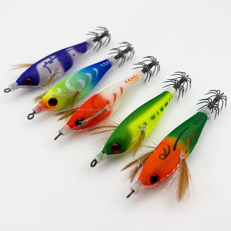 ShareShark 10 Stück/Box Leuchtende Tintenfisch-Jigs, Salzwasser-Angelköder, Meeresfischerei-Köder für Oktopus, Tintenfisch und Krake – Detail 14