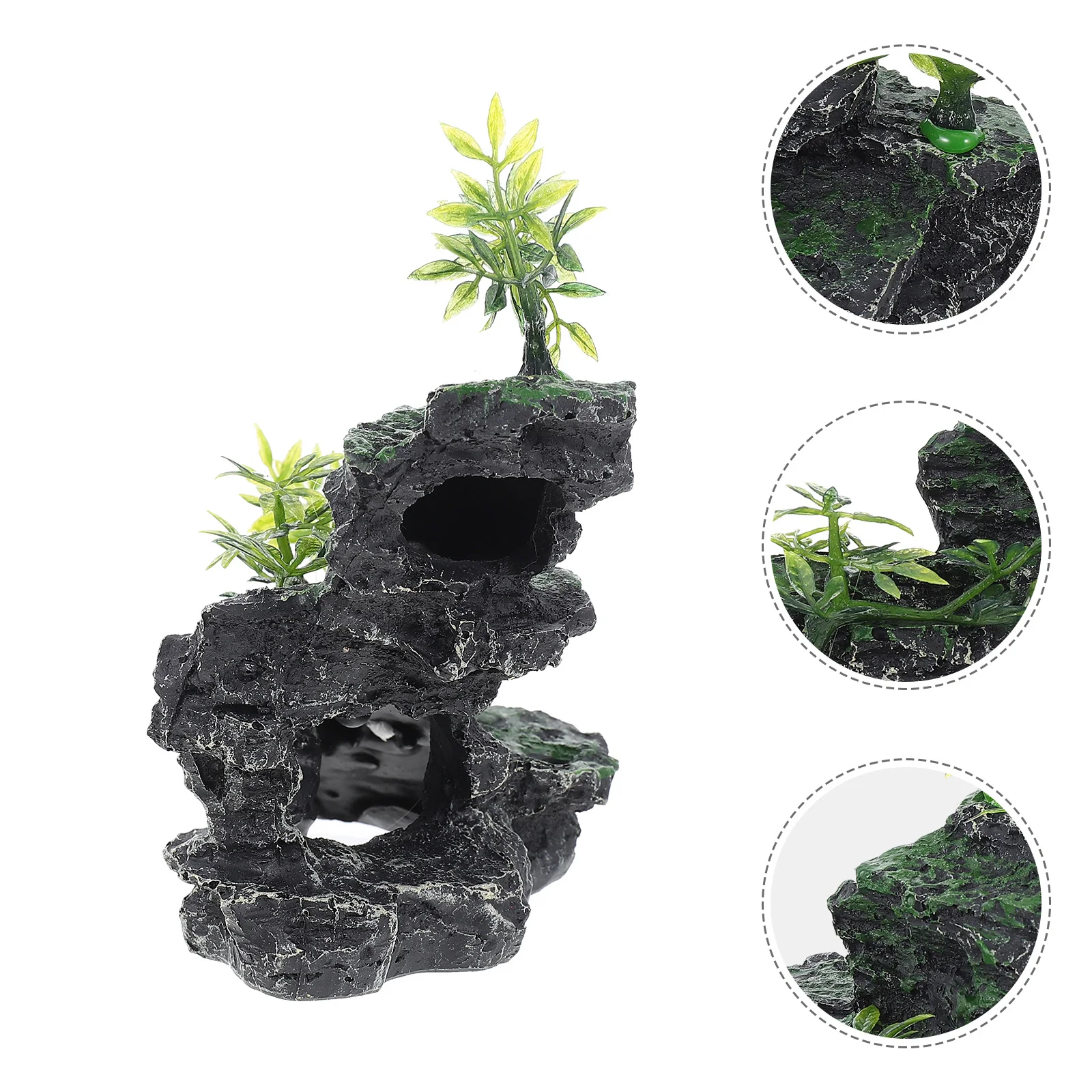 

Decorative Fish Tank Rockery Aquarium Mountain Adorn Resin Fish Shelter Hill Vivid Pretty Look Easy Care