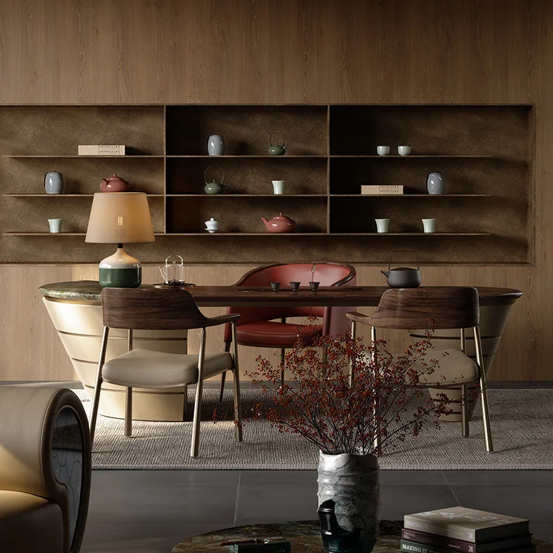 Light luxury fan, villa whole house series, sapphire natural luxury stone
