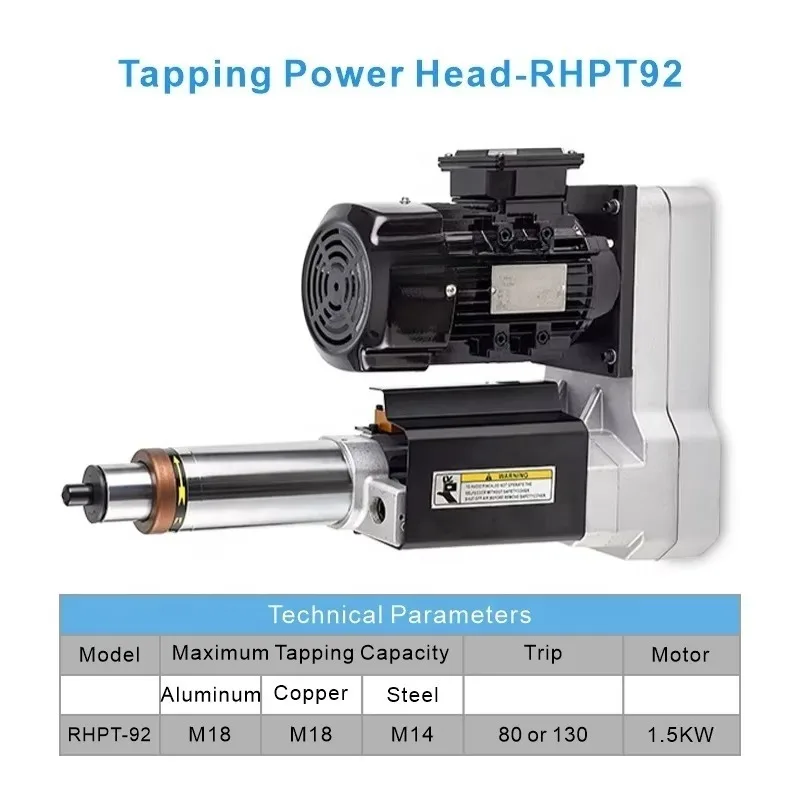 RHPT-92 Ordinary Tapping Power Head Three-phase Asynchronous Motor 1.5KW Fixed and Adjustable Multi-axis