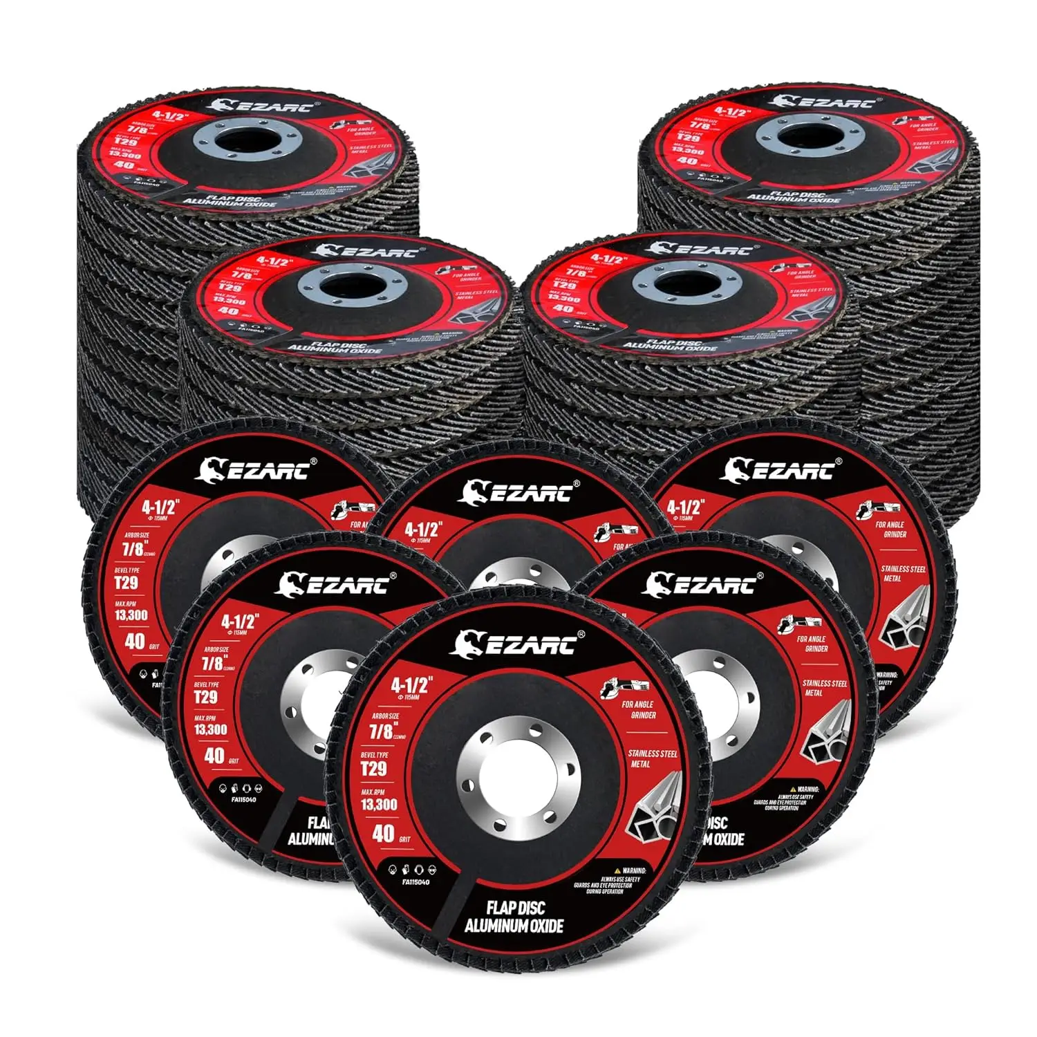 

4-1/2 Inch Flap Discs for Angle Grinder, 50 Pack Sanding Discs, Type 29 Aluminum Oxide Abrasives for Wood & Metal, 40 Grit