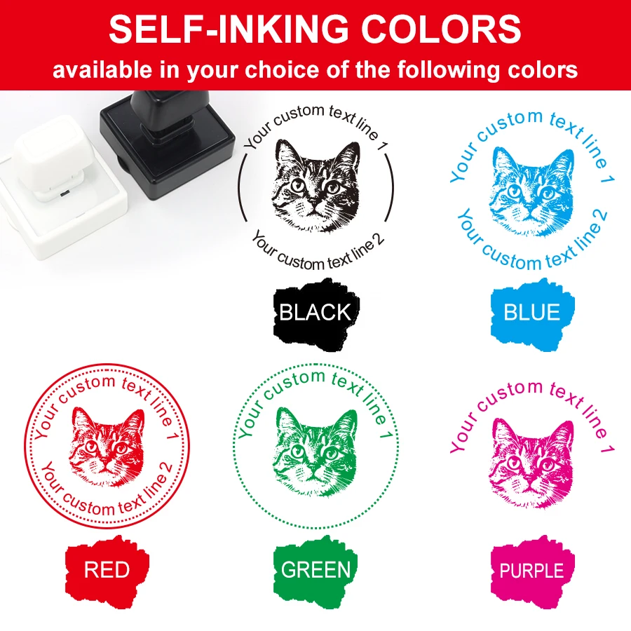 Customized pet portrait stamps, DIY dog shaped stamps, personalized cat and dog souvenir gifts, large-sized 5-color ink