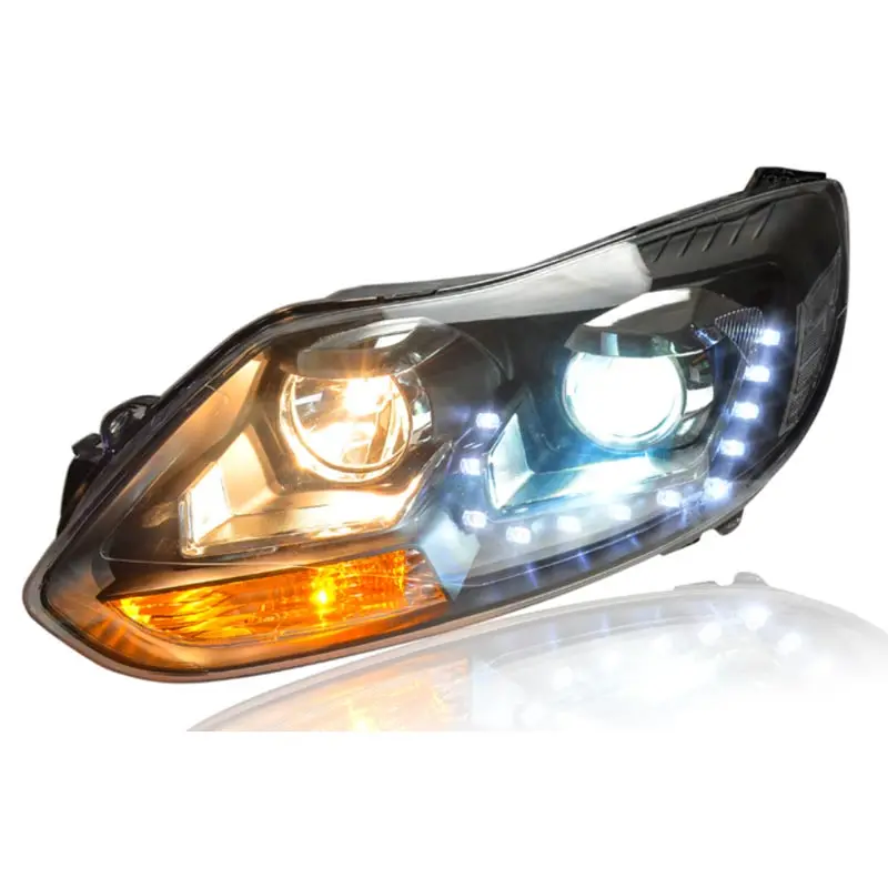 doxa Car Styling For Ford Focus headlights Year 2012 2013 2014 For Ford Focus LED Headlight Q5 bi xenon lens Lowbeam Headlamp