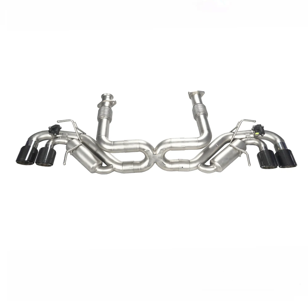 Stainless Steel Exhaust System Catback For Corvette C8 With Valve High Performance Auto Tuning Pipe Parts