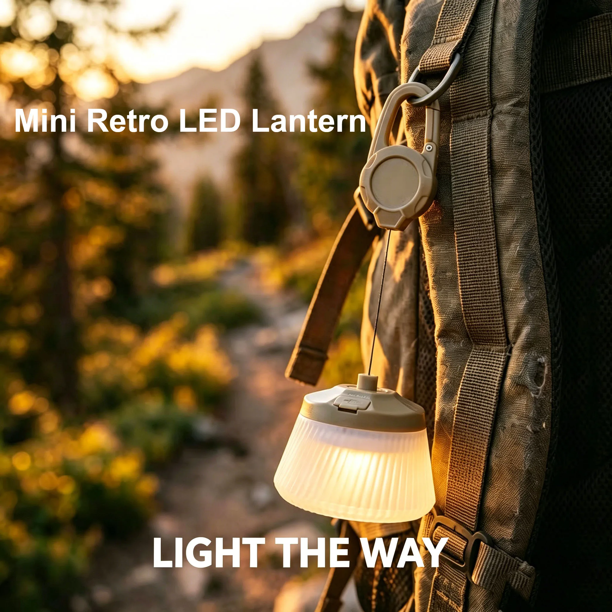 Mini Retro Reel Camping Lantern Rechargeable Outdoor LED Camping Light 2 Colors Ambient Lighting For Yard Hiking Emergency