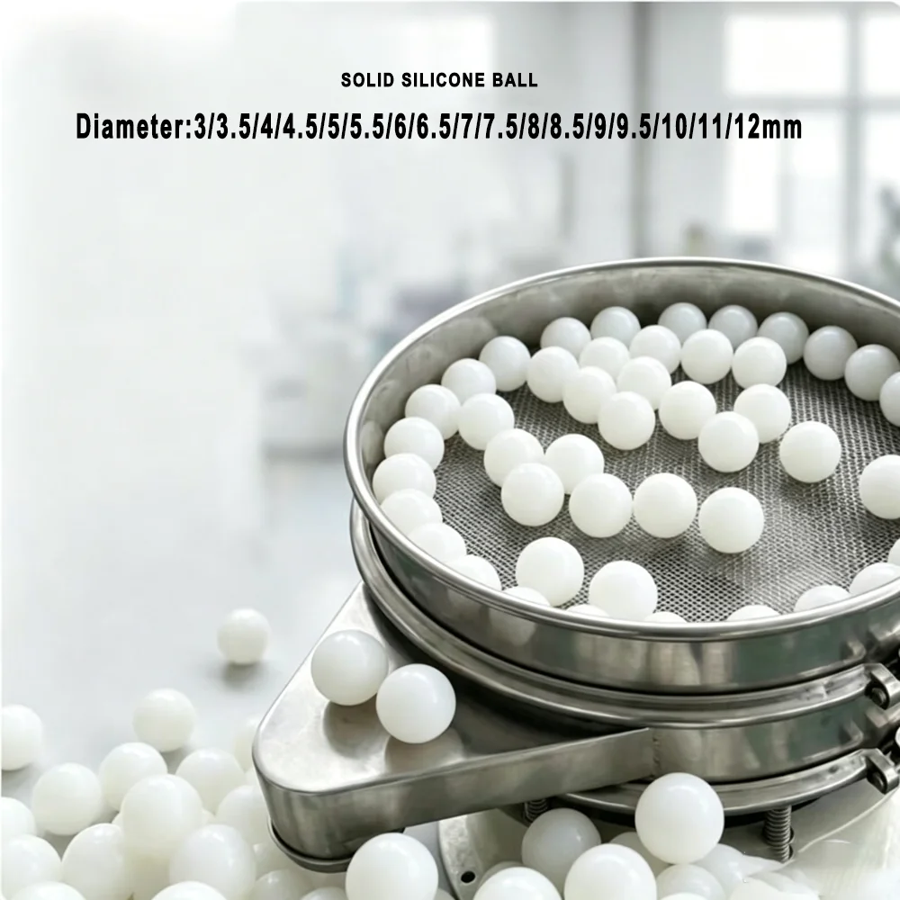 5-100Pcs Diameter 3/3.5/4/4.5/5/5.5/6/6.5/7/7.5/8/8.5-12mm Round Solid Silicone Balls Elastic Industrial Vibrating Screen Balls