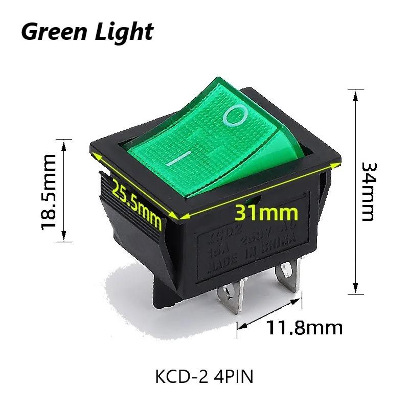 KCD234 rocker switch  push button switch  on off switch lLED  346PIN