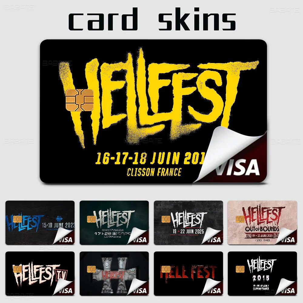 H-Hellfest Cartoon Credit Card Skin Stickers For Bank Card Bus Metro Card Sticker Waterproof Women Gift