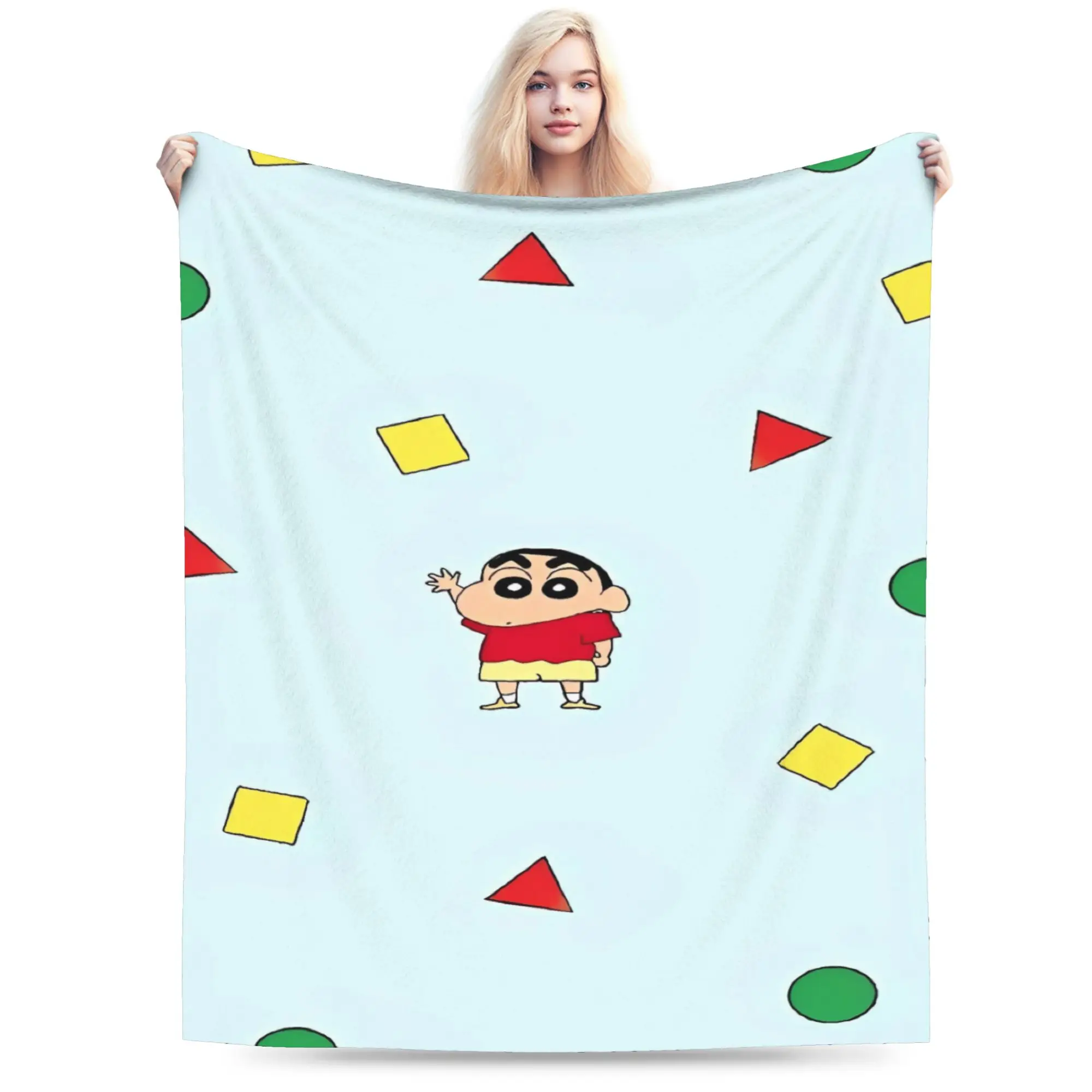 Japan Crayon Shin-chan Flannel Blanket Winter  Soft Durable Throw Blanket for Kids Bedroom Fluffy Bedspread Sofa Bed Cover