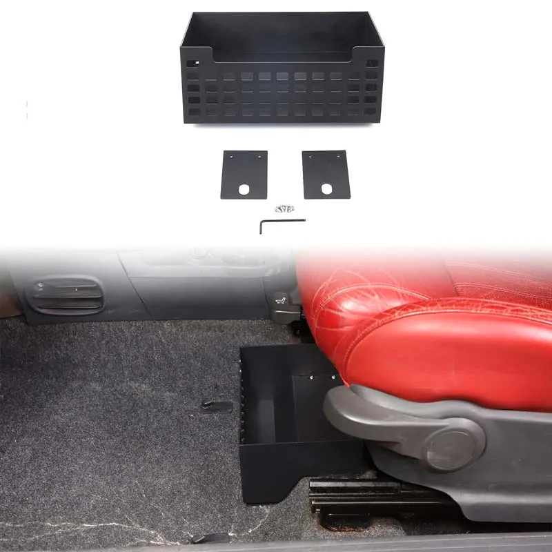 

Aluminum Alloy Black For Fiat 500 2007-2025+ Car styling car seat storage basket storage box interior modification accessories