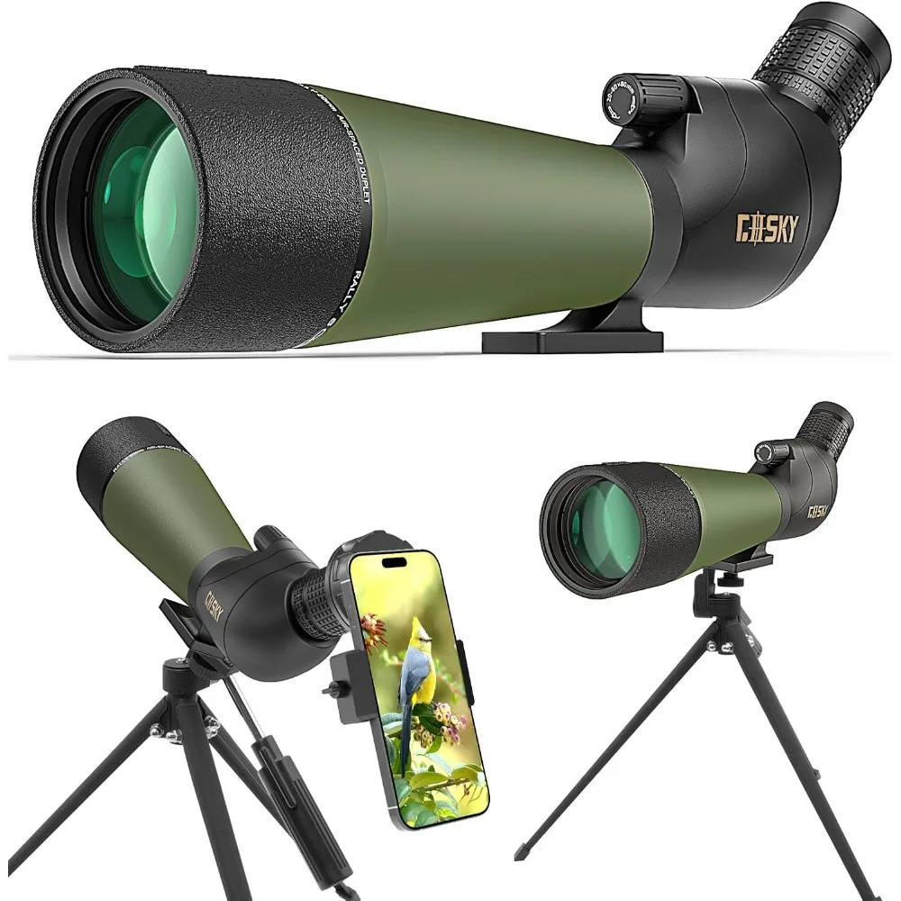 Carrying Bag and Quick Phone Holder - BAK4 High Definition Waterproof Spotter Scope for Bird Watching Wildlife Scenery