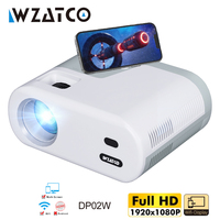 Popular WZATCO DP02 Portable Smart Beamer LED Projector Android 11.0 Wifi 1080P Movie Video LCD Projector With Freestyle Ceiling