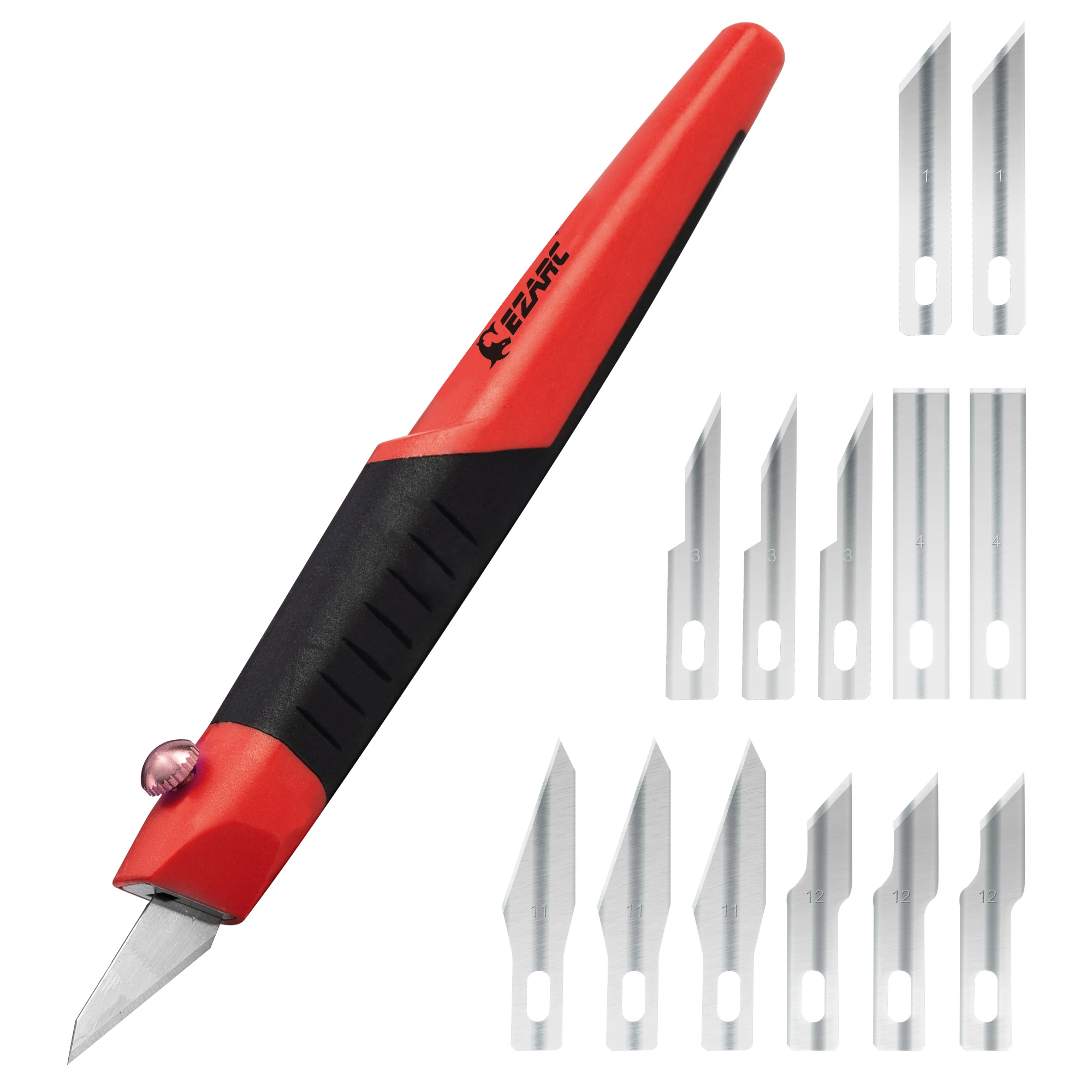 EZARC Rutschfestes Messer-Set + 13-teiliges SK5-Klingen-Utility-Bastelmesser zum Schnitzen von Kunst, Modellieren, Scrapbooking, Skulpturen, Trimmwerkzeugen
