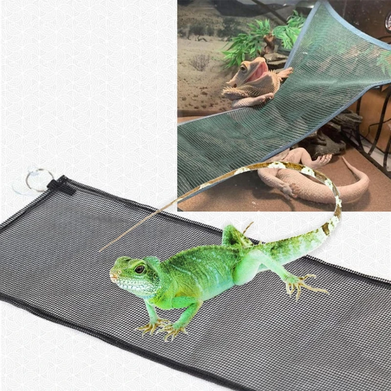 Bearded Dragon Hammock Lizard Lounger with Suction Cups Terrariums Decoration B03E