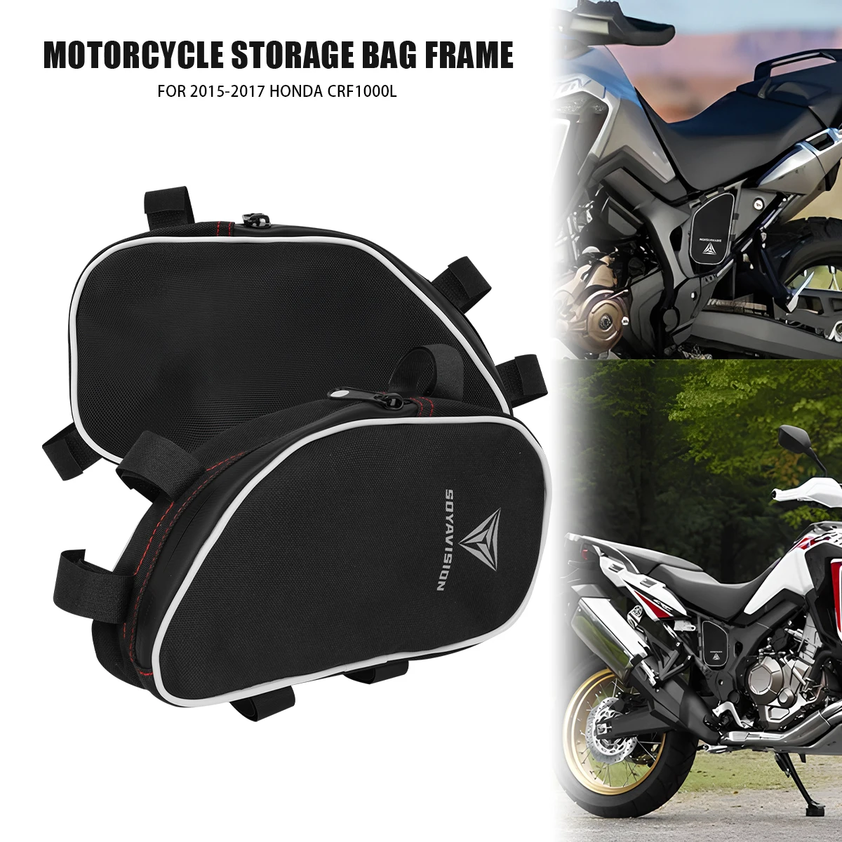 For Honda CRF1000L Africa Twin 2015 2016 2017 CRF1000L Motorcycle Frame Crash Bars Bag Waterproof Bumper Storage Bags