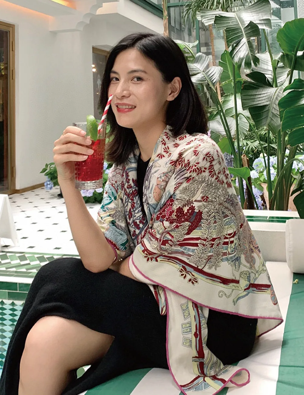 

Winter Large Scarf Luxury Brand Shawls Women Silk Wool Scarves Mother Christmas Gift 135CM