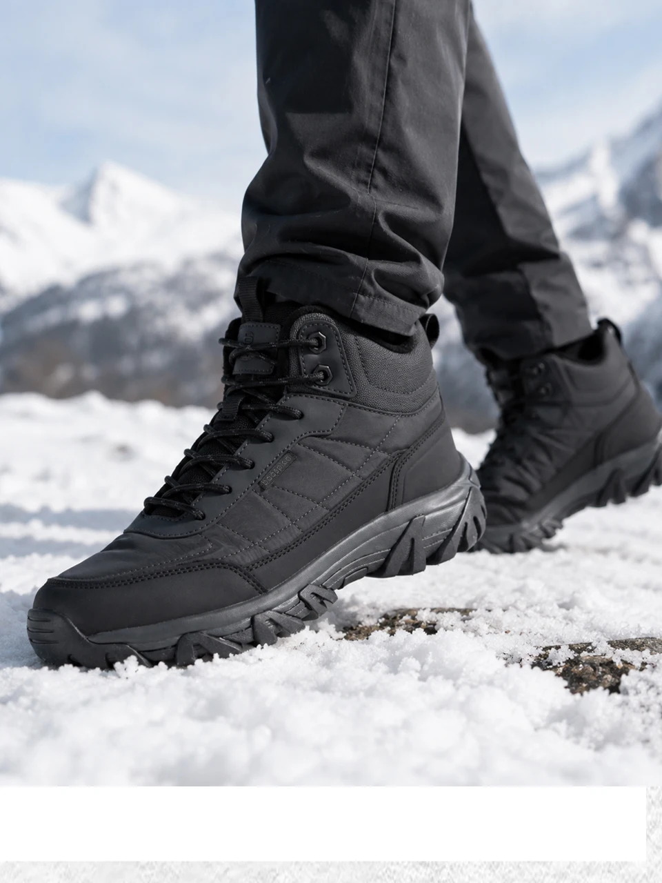Baasploa Herren Winter-Wanderschuhe Wasserfeste Casual-Sneakers Komfort-Plüsch Warme Stiefel Herrenschuhe Rutschfest Verschleißfest – Detail 12