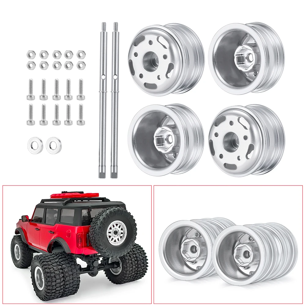 AXSPEED Front Rear Wheel Rims Tires with CVD Driver Shaft for Axial SCX24 All Series 1/24 RC Crawler Car Truck Accessories