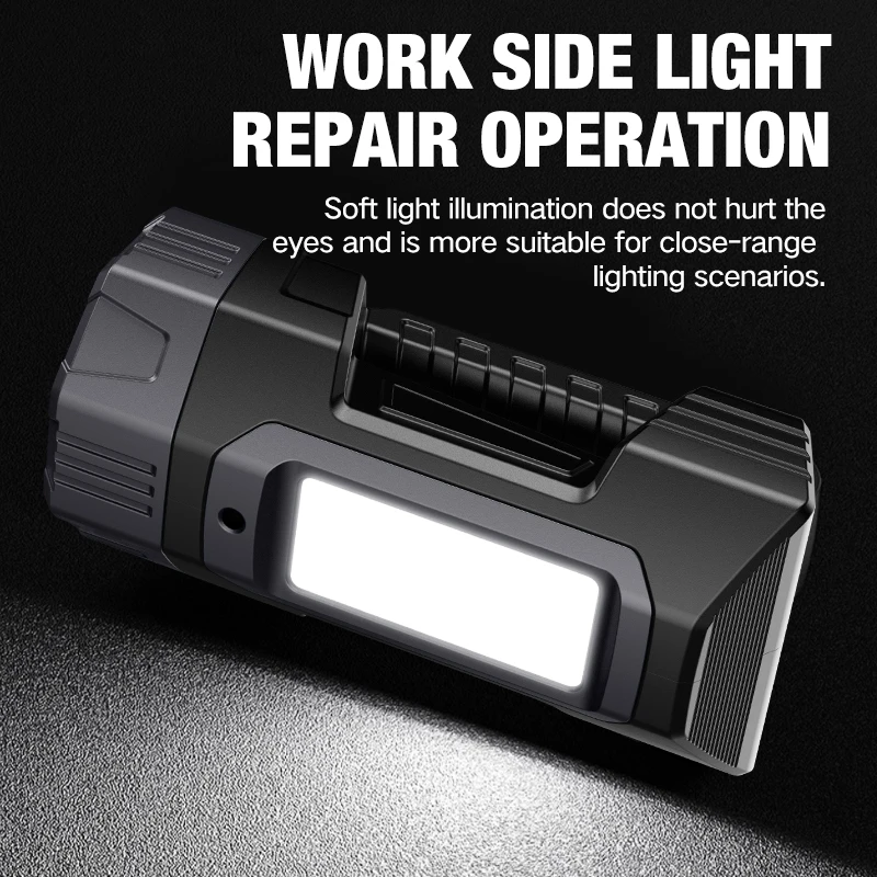 New flashlight solar searchlight strong light illumination portable handheld flashlight outdoor multifunctional lighting