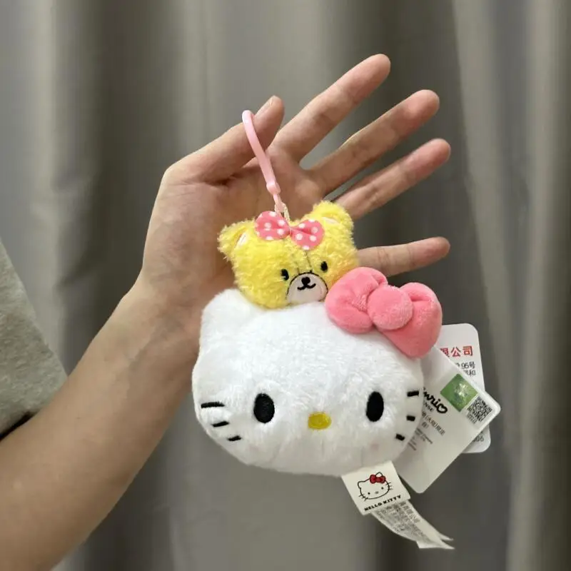 พวงกุญแจตุ๊กตาซานริโอ้ ลายการ์ตูนเปียโน ทิปปี้ เฮลโล คิตตี้ ของเล่นตุ๊กตาขนนุ่ม ดึงสายได้ ใช้ตกแต่งกระเป๋าเป้สะพายหลังเด็กผู้หญิง ของขวัญสำหรับคู่รัก
