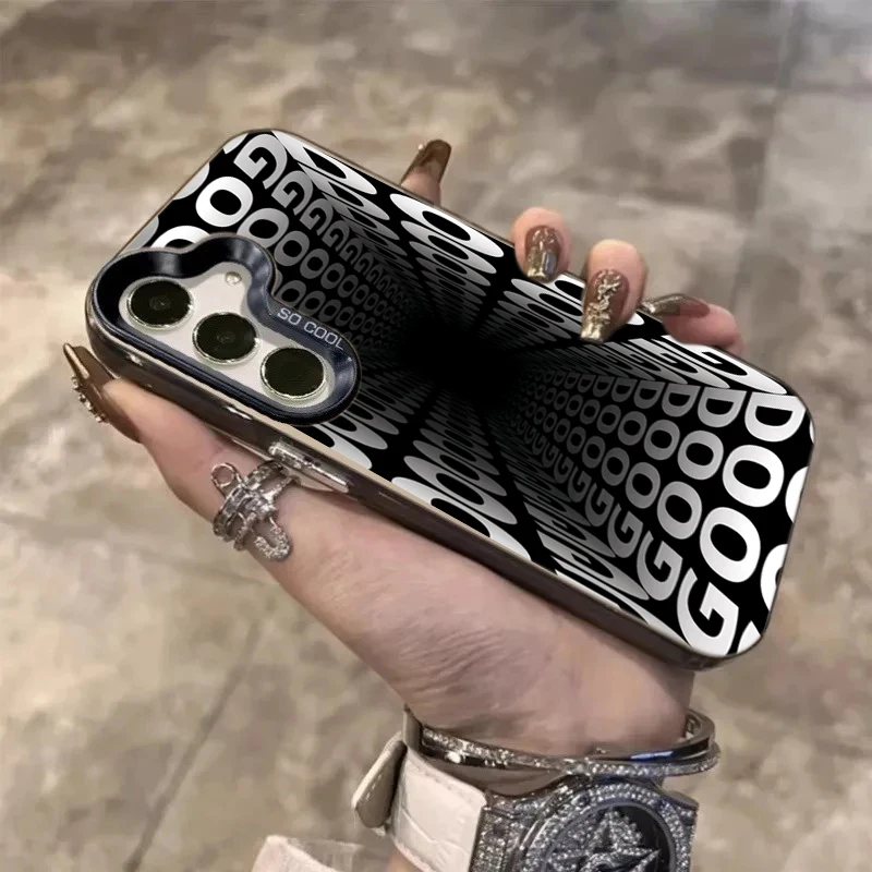 立体的な文字のスマホケース Samsung Galaxy A16 A26 A36 A56 A25 A55 A54 A53 S25 FE S24 Ultra S23 S22 Plus用カバー