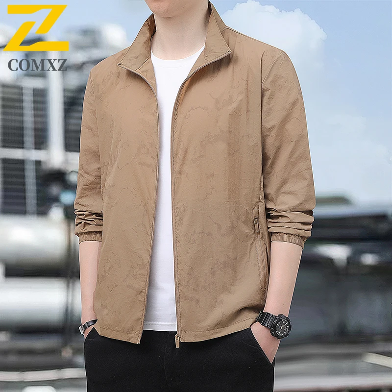 Summer Men Sun Protection Clothing Casual Zipper Pocket Waterproof Ultra-thin Jacket Gorpcore Fishing Riding Uv Skin Windbreaker