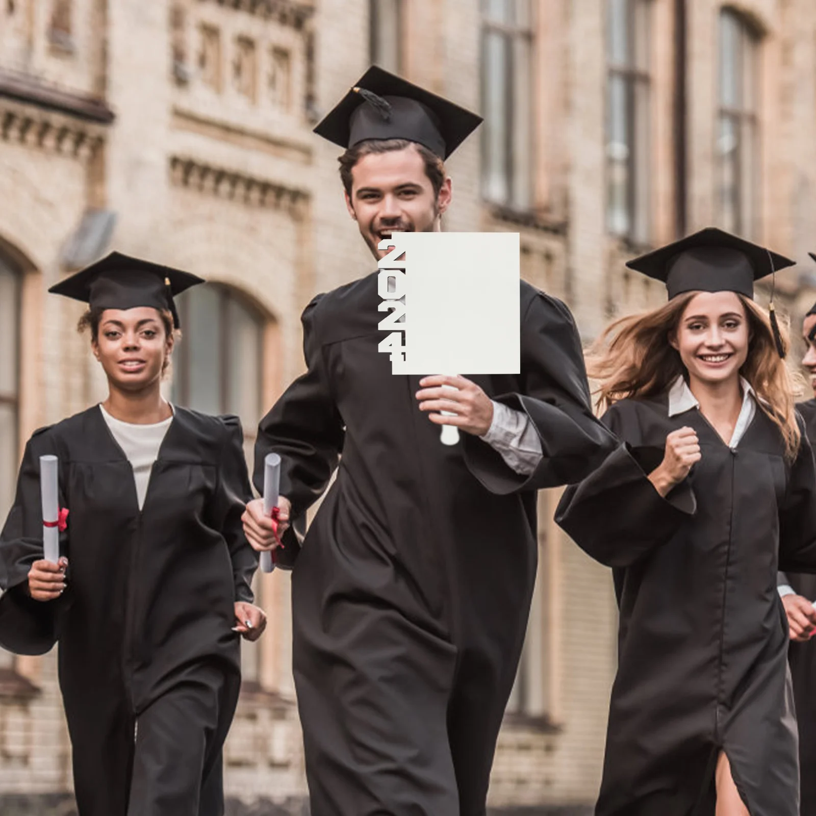 

Graduation Fan Sublimation Blank Picture Frame Handheld Diy Photo Prop Party Decoration Craft Ornament Table Decor