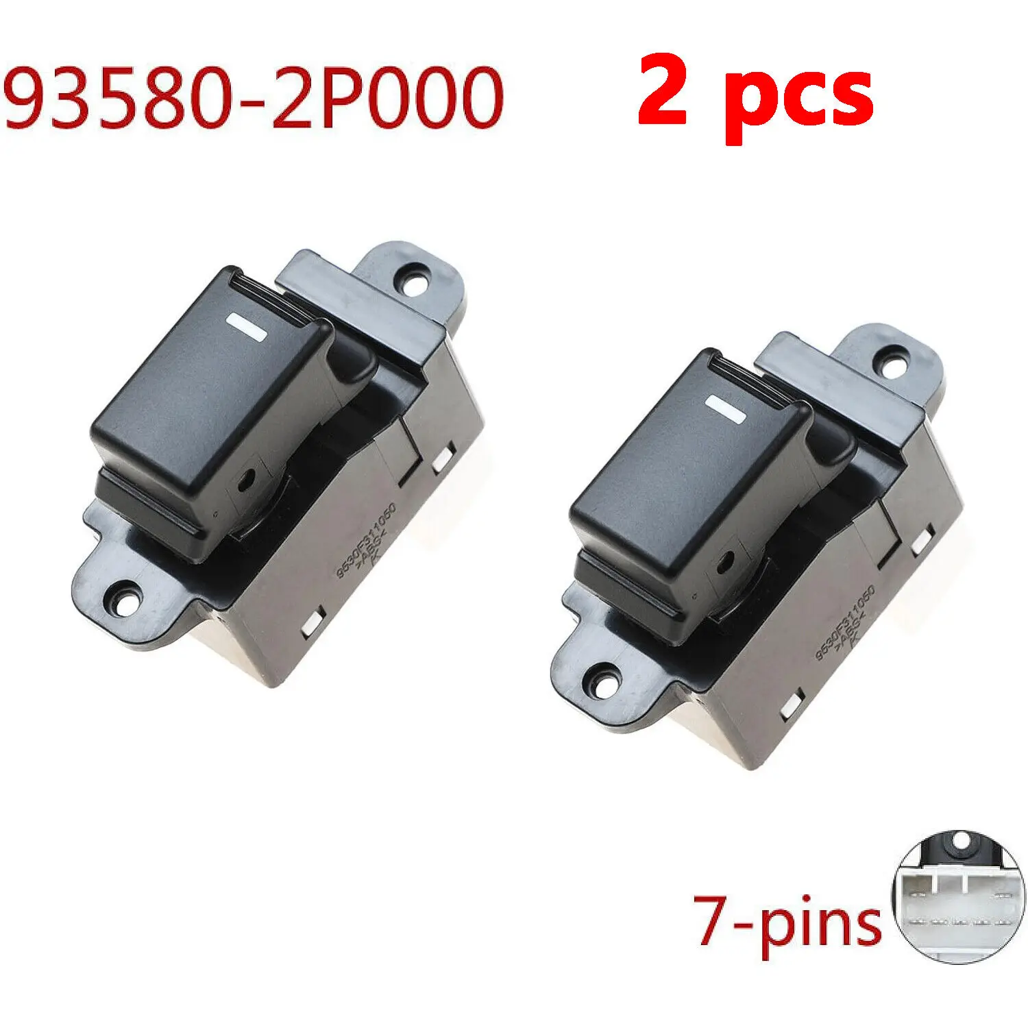 2pcs Passenger Power Window Switch 93580-2P000 Fit for KIA Sorento 2011-2015