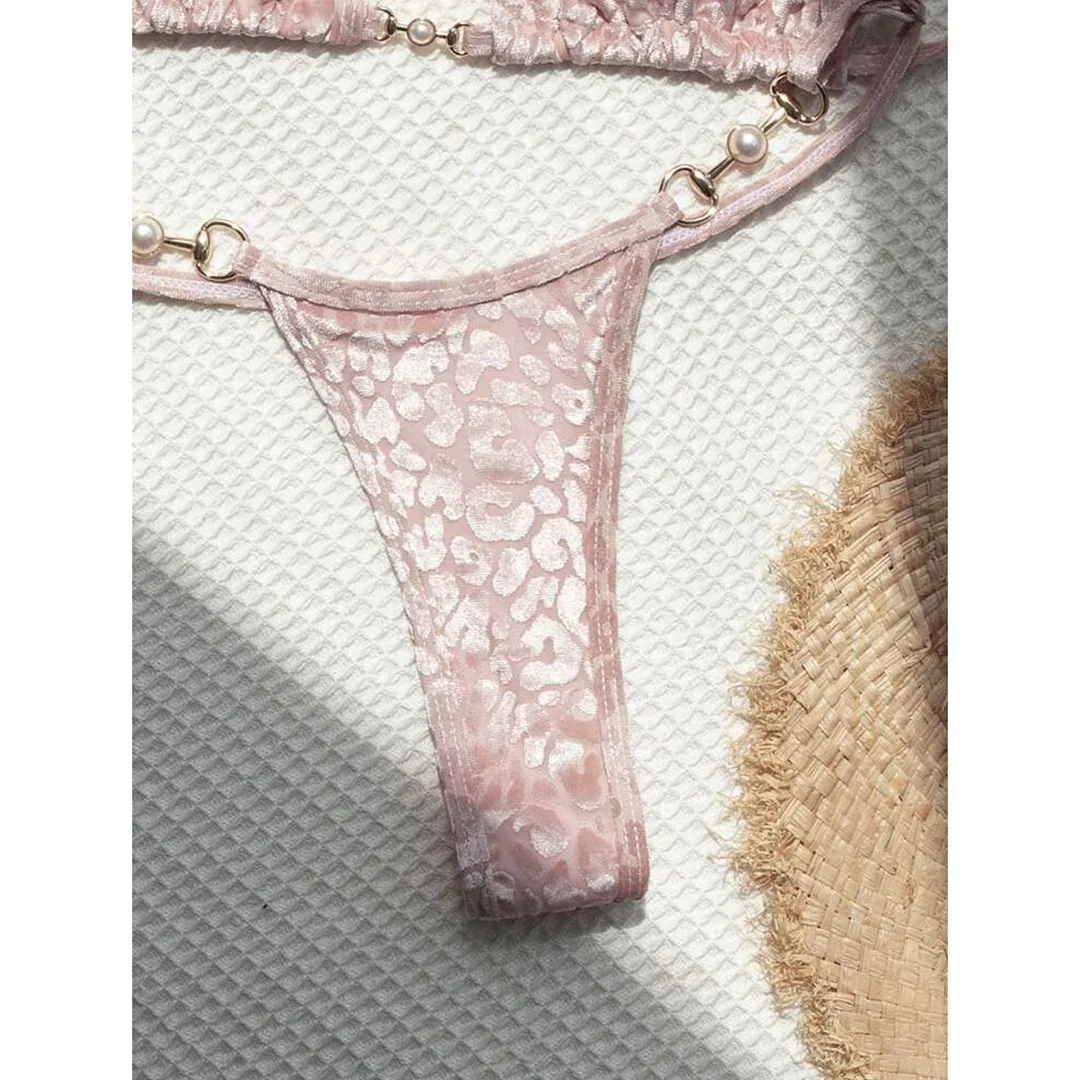 S-XL Leoparden-Halterneck-Mini-Micro-String-Bikini Damen-Badeanzug Zweiteiliger Bikini-Set Badebekleidung Badeanzug V5207 – Detail 34