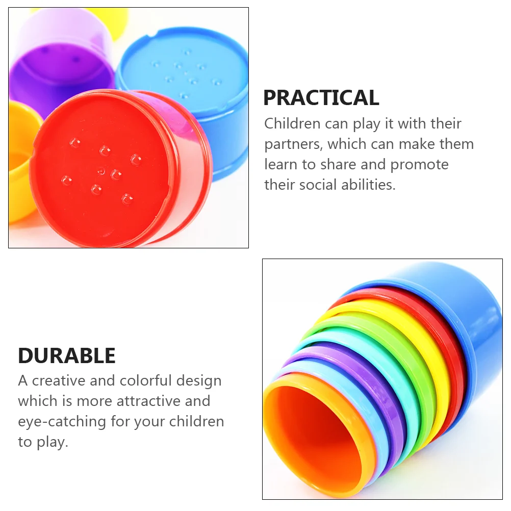 8 Pcs Children's Stacking Cup Educational Playthings Building Block Funny Puzzle Cognitive Game Kids Study Toddler