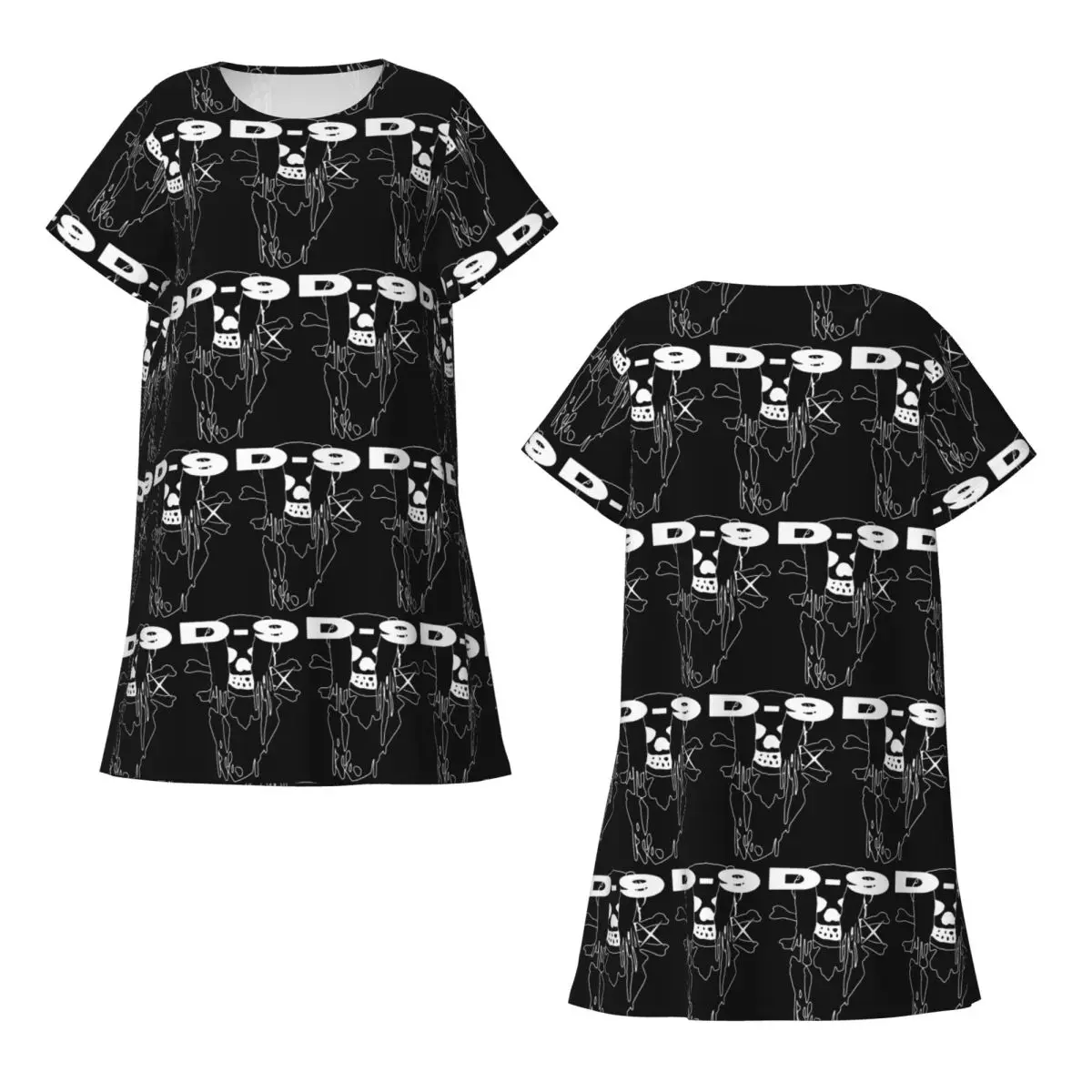 Custom Ecco2k Drain Gang Peroxide D9 Logo Short Sleeves Nightdress For Sleeping Women Short Sleeve Nightgowns Soft Pajama Dress