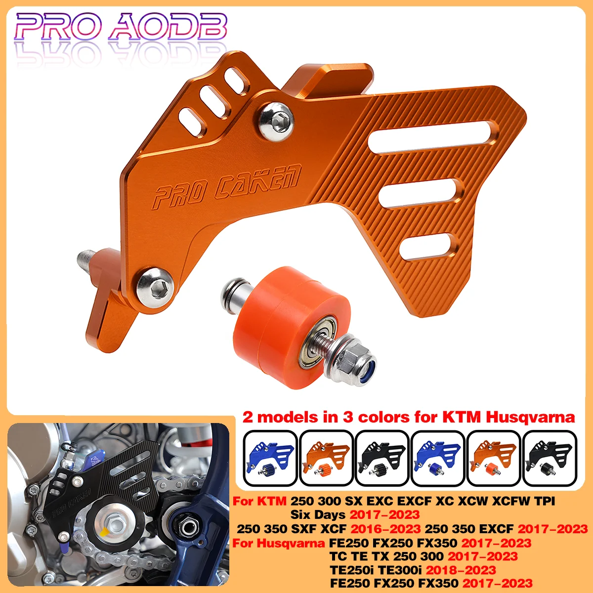 

Motorcycle Split Front Sprocket Cover Case Saver Protector Chain Guard For Husqvarna TC TE TX 250 300 17-23 TE250i TE300i 18-23