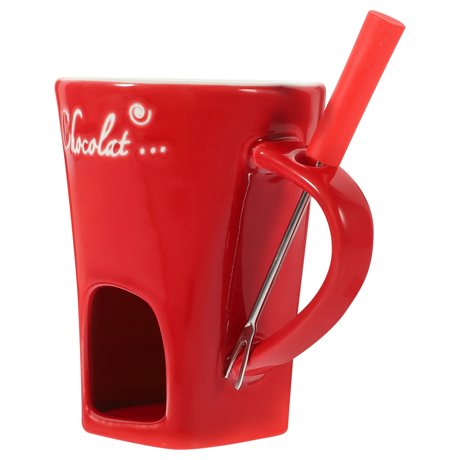 

Chocolate Melting Oven Compact Pot Mugs Cup Fondue Ceramic Stove Stainless Steel Cheese Warmer Travel Coffee