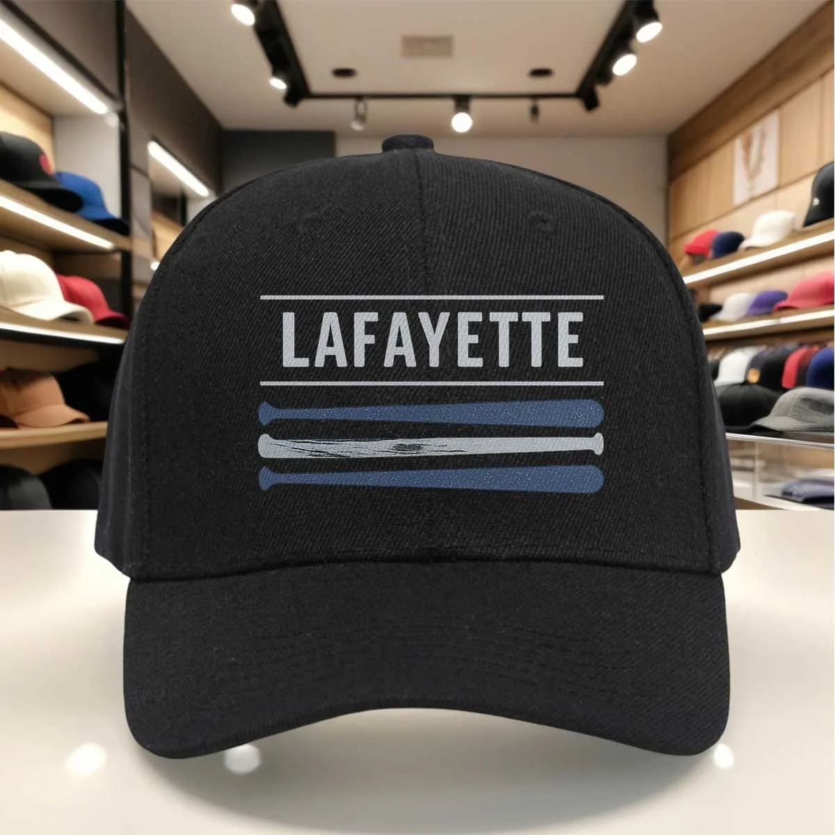 Gorra LAFAYETTE con Estampado de Bate de Béisbol - Gorra Estilo Vintage con Cierre Ajustable de Velcro, Diseño de Paneles Suaves y Transpirables