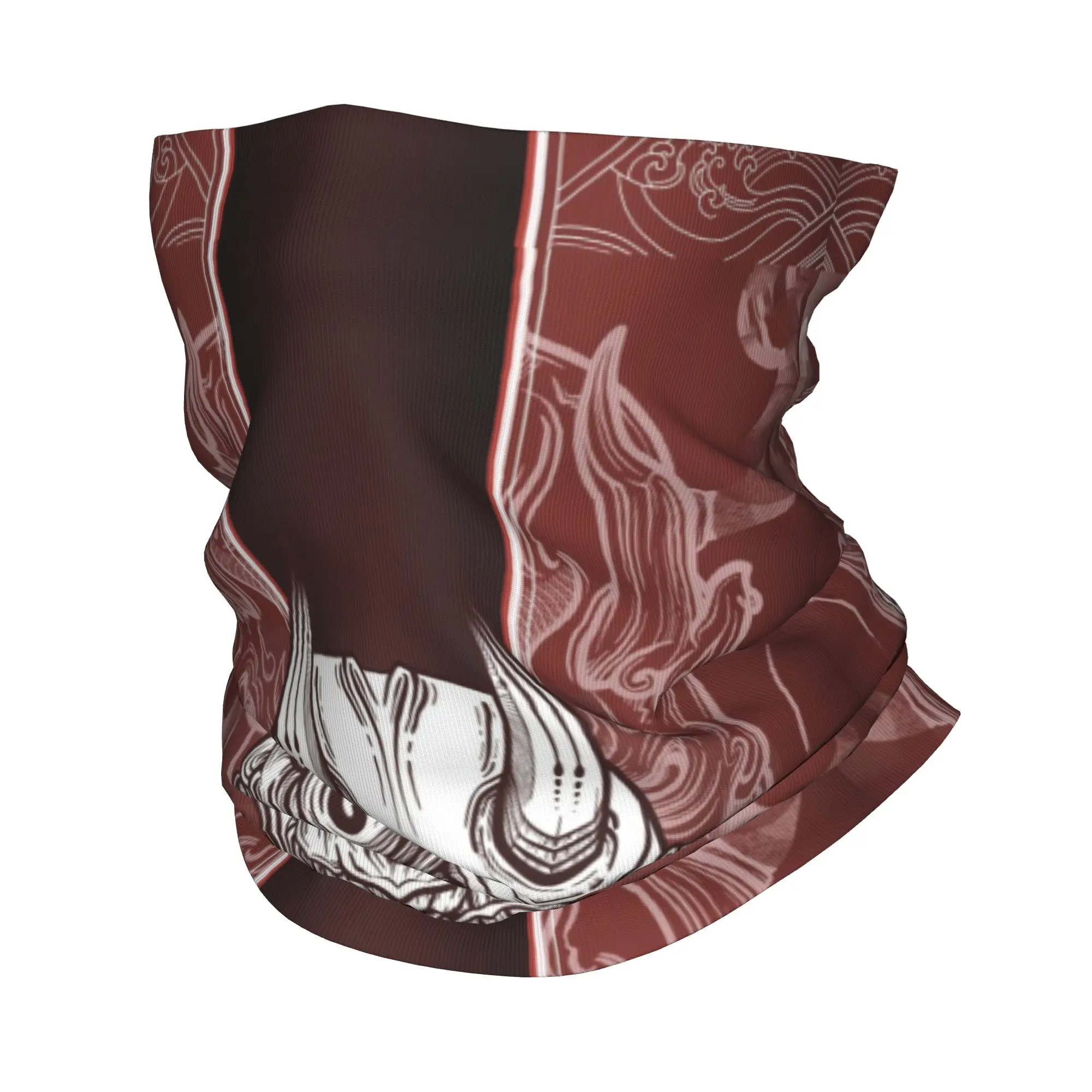 

Custom Japan Samurai Demon Oni Neck Gaiter Women Men UV Protection Winter Bandana Scarf for Ski
