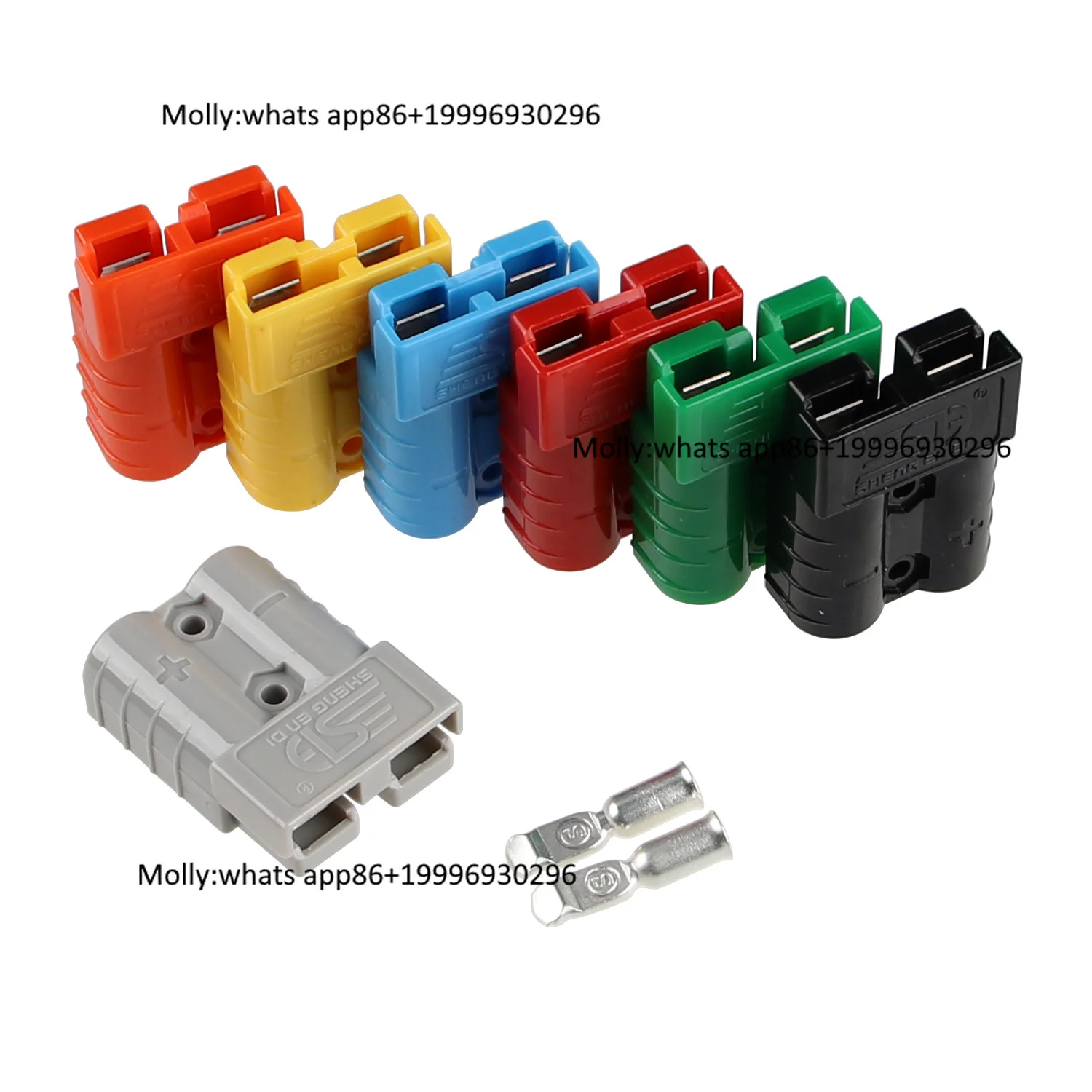 120A 600V High Current Battery Connector Plug Copper Terminal PC Housing for Electric Forklift Charging