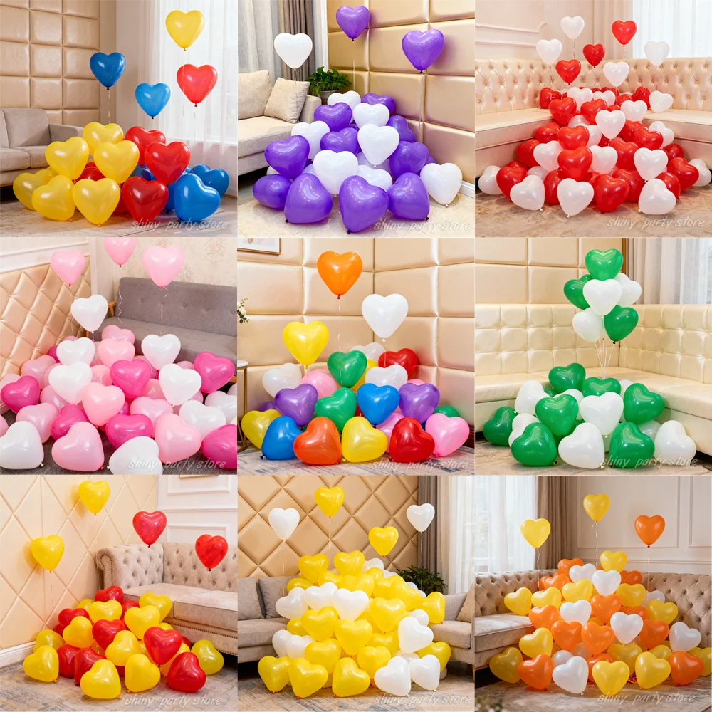 10/20/50 個 10 インチ ハート型バルーン ラブ ラテックス ヘリウムバルーン ベビー記念日 誕生日 結婚式 バレンタインデー 婚約