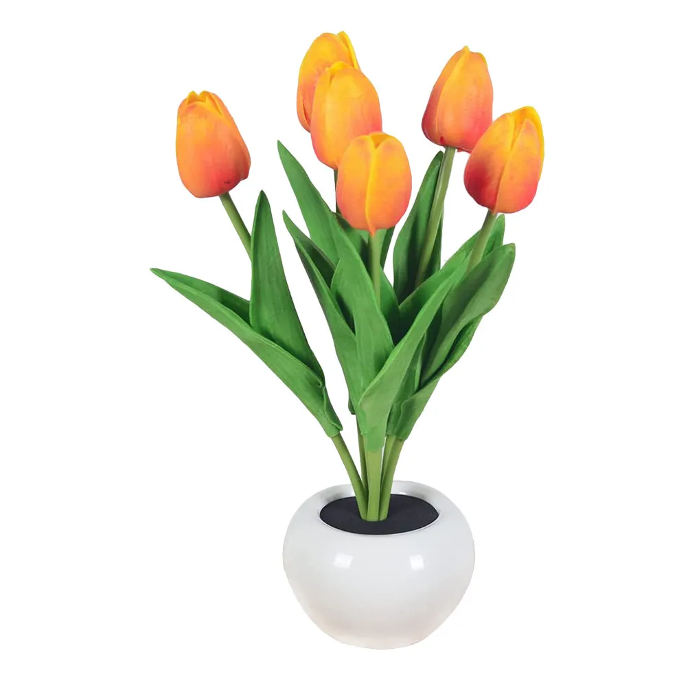 

Tulip Shaped Night Light Lamp Bedroom Decorative Warm Glow LED Nightlight for Bedside Table Unique Room Ambiance Light