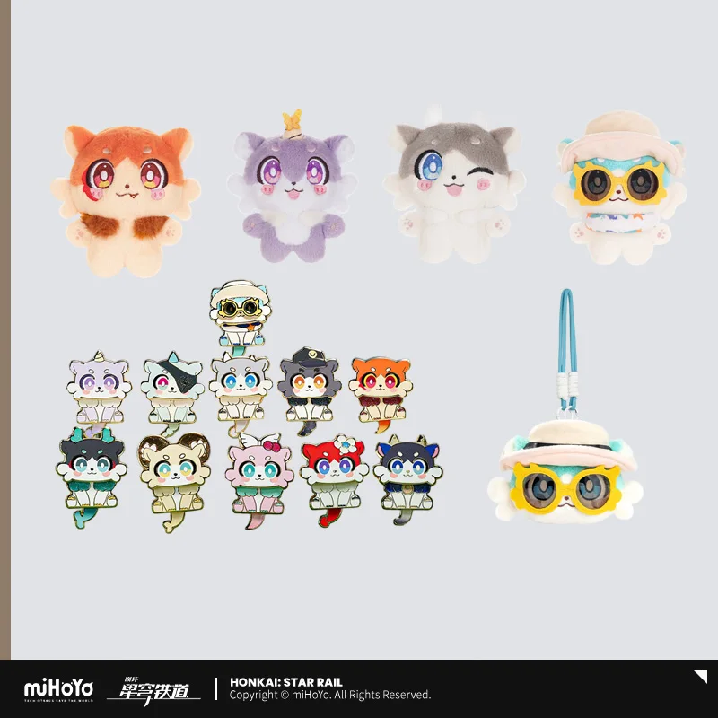 Sunsyea Honkai Star Rail Official Merch miHoYo Original Metal Badge Keychain Aventurine Castorice Anaxa