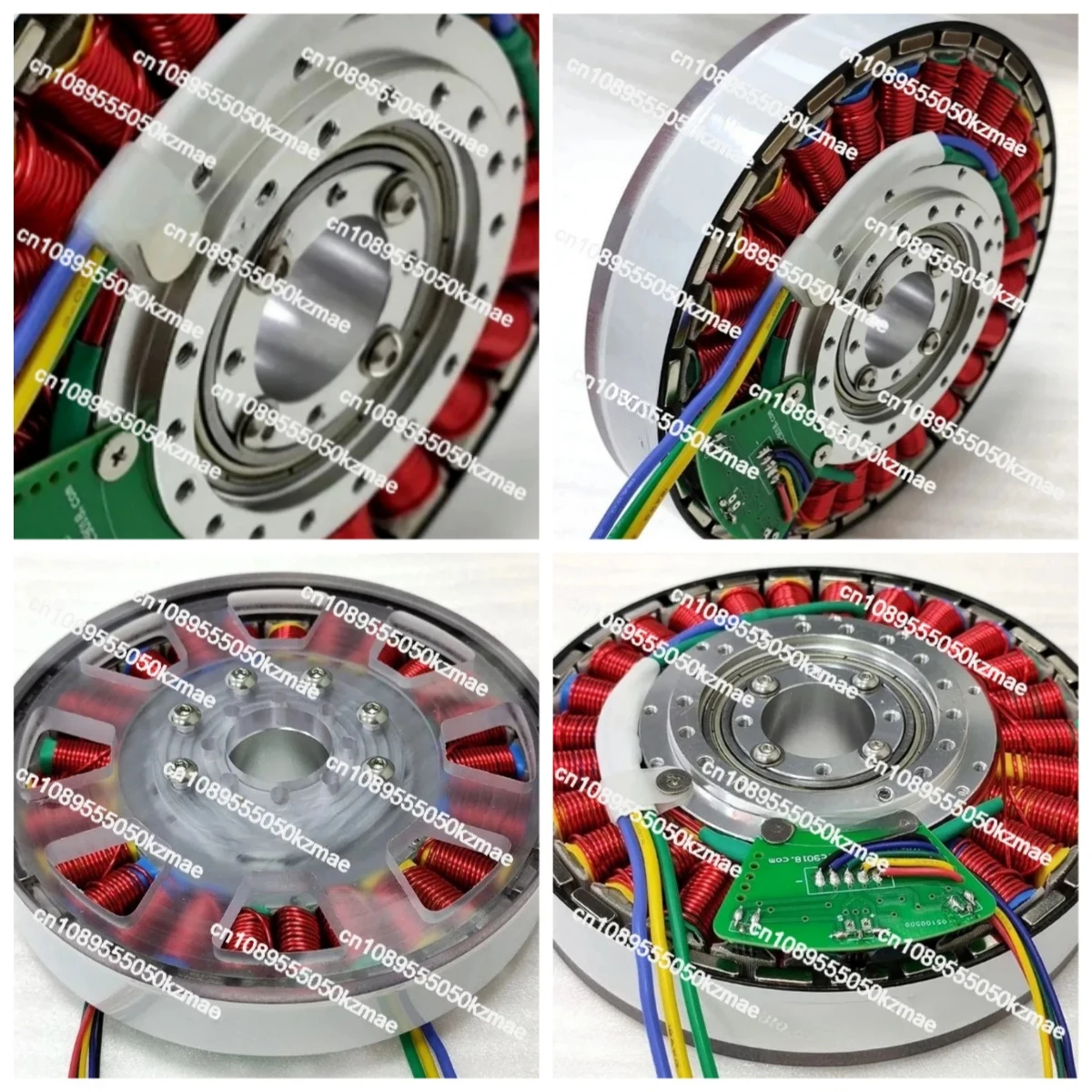 400W Small Hollow Shaft Permanent Magnet DC Brushless Motor, Hall Sensor Flat Ultra-thin Disc Generator