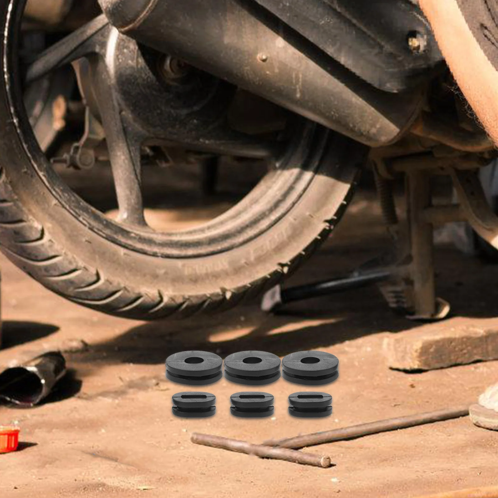 

1 set Motorcycle Side Cover Rubber Grommets Replacement Parts Black Kits Fits GS125 GN125 GN250 EN125EN150 Protective Durable