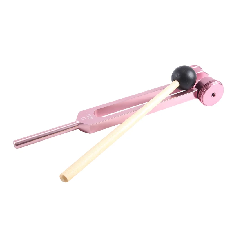 1 PCS Chakra Tuning Fork Set 10 Soul Weighted Tuning Forks Set Pink 128Hz Tuning Forks Chakra Set