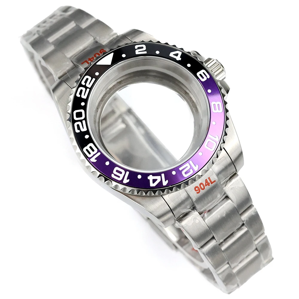 10ATM Dive 40mm Case Fit SUB GMT NH35 NH34 NH36 NH38 Movement 28.5mm Dial Stainless Steel Brushed Oyster Strap Sapphire Glass