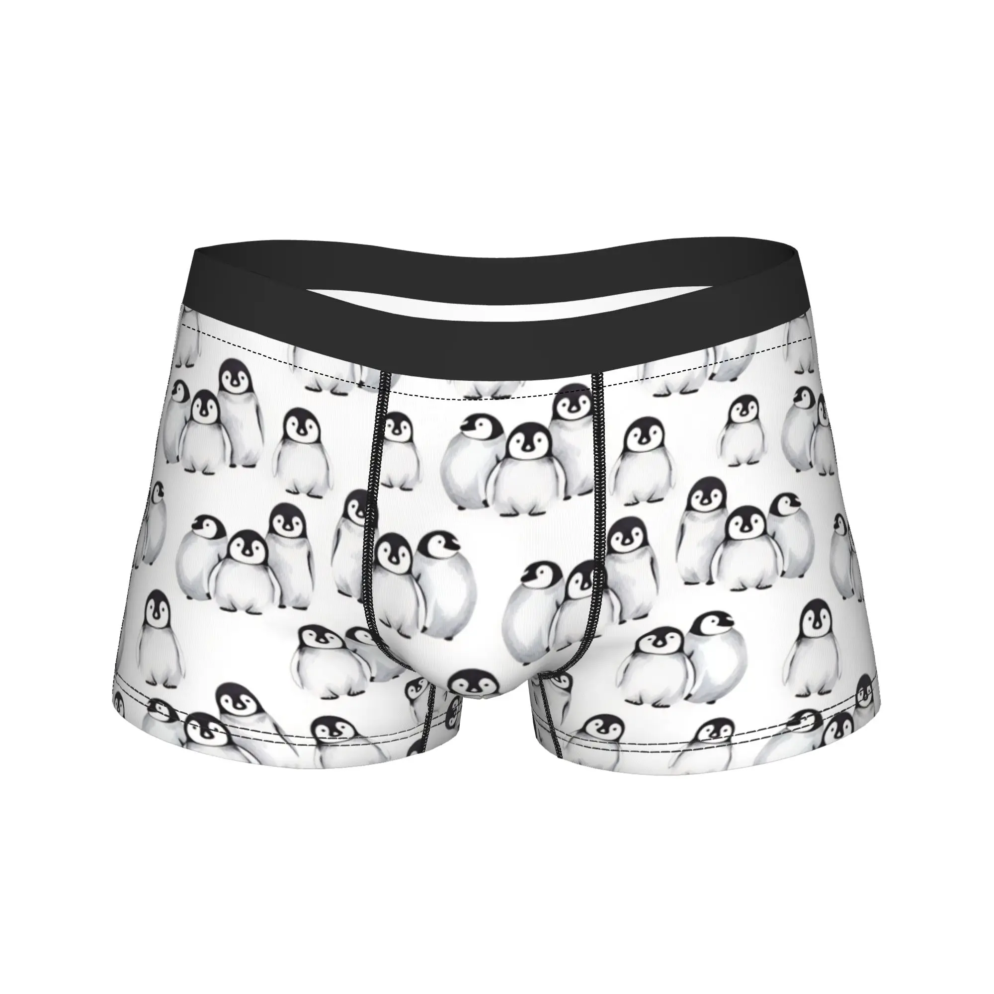 

Watercolor Baby Penguin Seamless Pattern Boxershorts Pouch Underwear Quality Custom DIY Shorts Briefs Comfortable Men Underpants