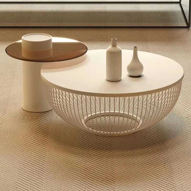 

Cute Round Coffee Tables Luxury Unique Aesthetic Minimalist Side Table Premium Space Saving Table Basse De Salon Home Furniture